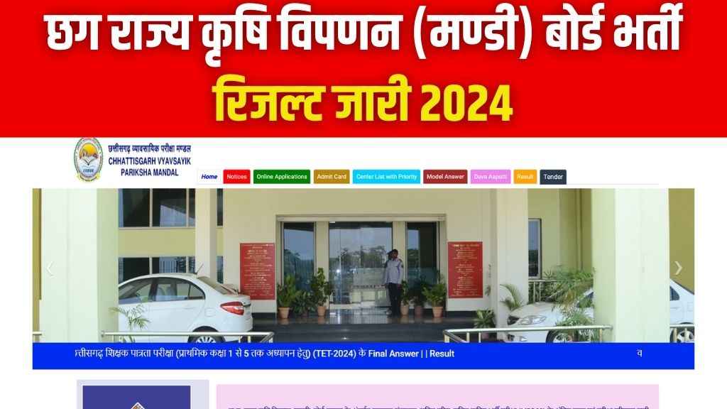 CG Mandi Board Vacancy Result