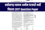 Amin Patwari Previous Year Question Paper 2017 PDF Download